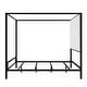 preview thumbnail 15 of 21, Metal 4-Poster Bed Frame Modern Canopy Upholstered Bed with Tall Upholstered Headboard