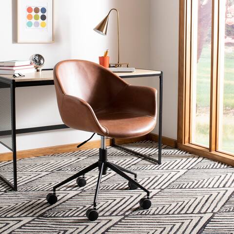 SAFAVIEH Ember Office Chair - Light Brown - 27.2" x 26.4" x 31.5" - 27.2" x 26.4" x 31.5"