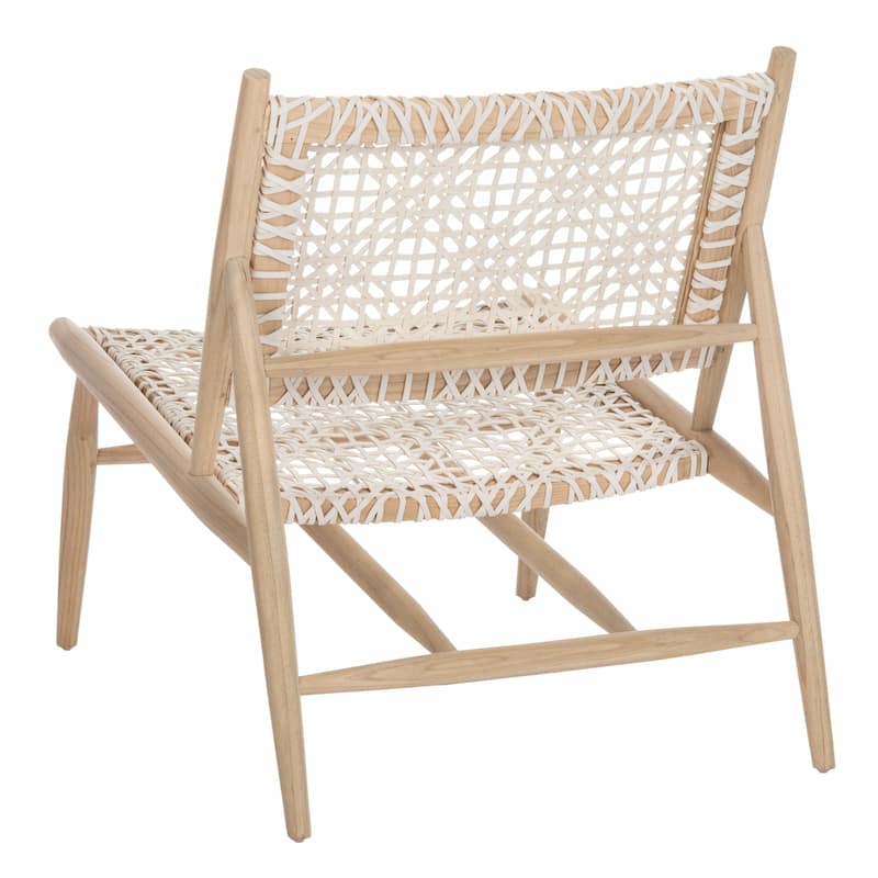 SAFAVIEH Bandelier Open Leather Weave Squared Accent Chair. - 26" W x 32" D x 31" H
