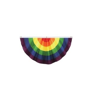 Shop Pack Of 6 Decorative Rainbow Fabric Bunting Hanging Party