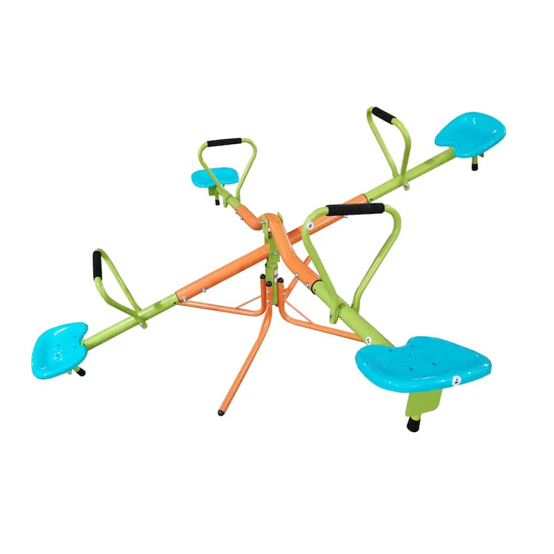 Outdoor Playground Four Seats Seesaw - Green