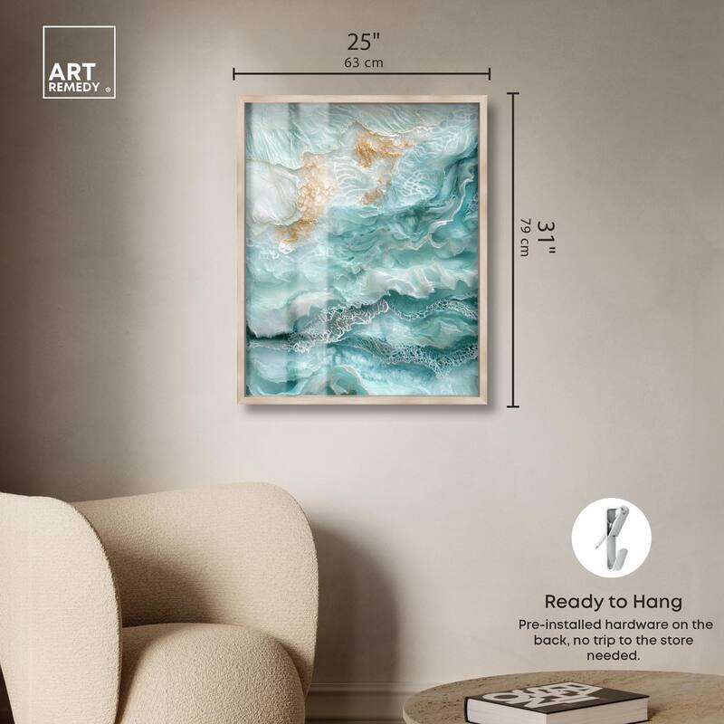 Teal Tiered Turbulence Shadowbox by Art Remedy