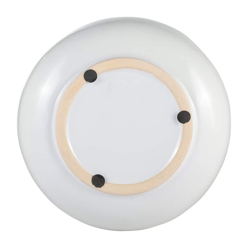 Sagebrook Home Ceramic Vase Contemporary Ivory and Beige Ridged Design Floral Vase For Decorative Table Accent