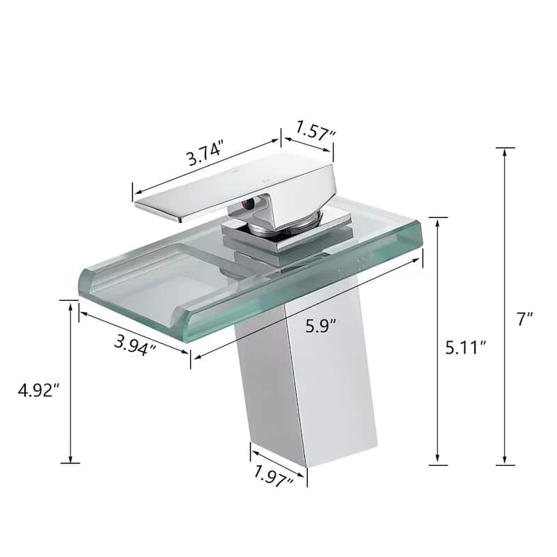 Modern Chrome Bathroom Basin Faucet with LED Light
