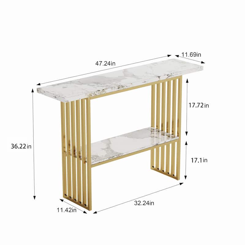 Chic Console Table Sofa Table with Open Shelf, Hallway Table Entryway Table Side Table for Living Room