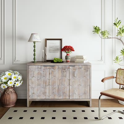 Wooden Accent Cabinet with 3 Door