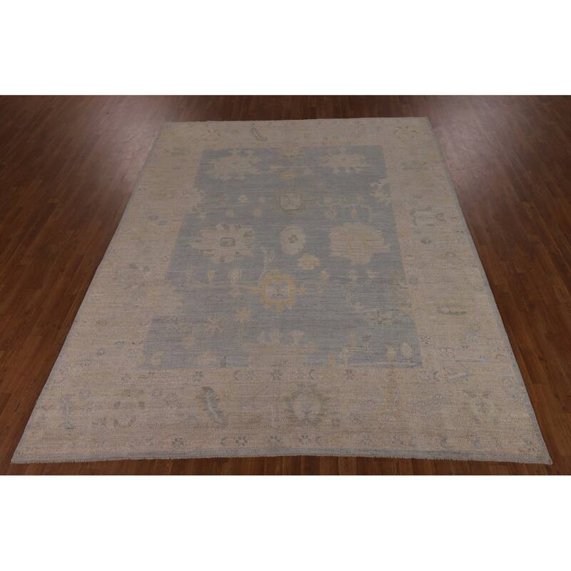 Oushak Turkish Area Rug Hand-Knotted Vegetable Dye Wool Carpet - 8'2"x 10'0"