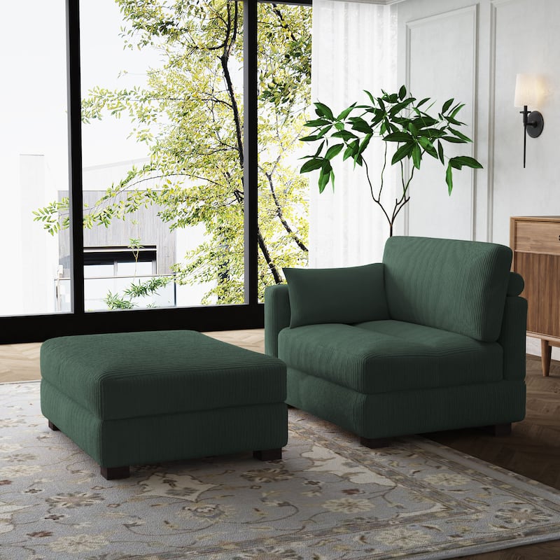 Modular Sectional Sofa with Ottomans