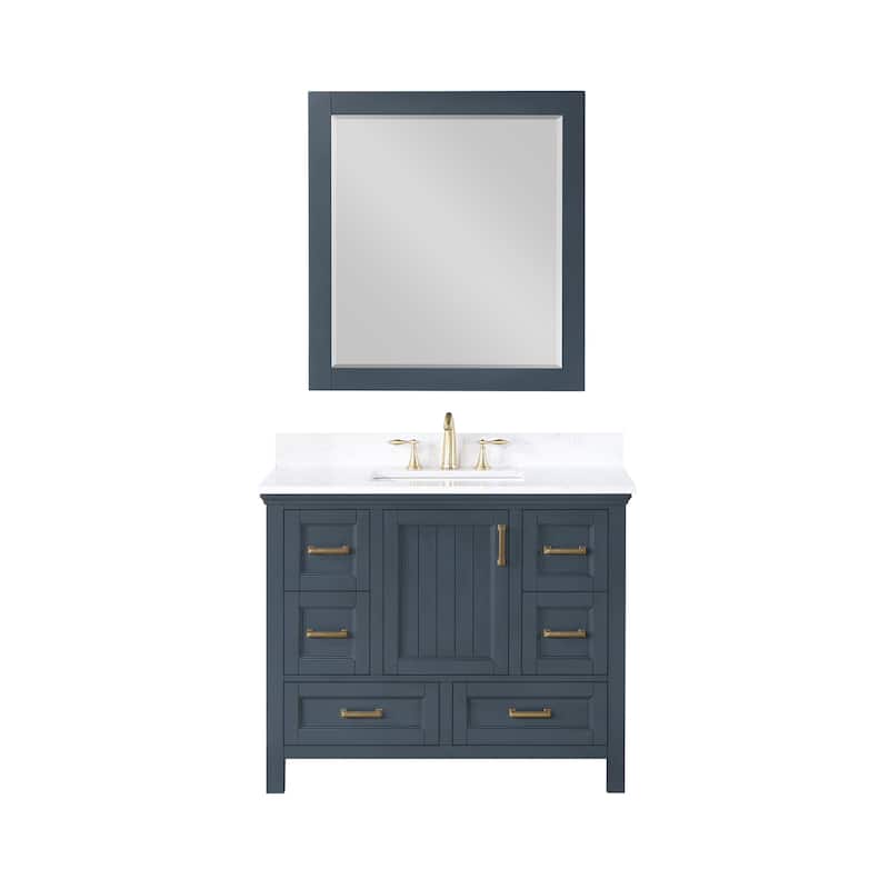 Altair Isla 42" Bathroom Vanity in Classic Blue with Countertop,with 34 "Mirror - 42 in.