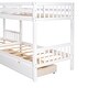 preview thumbnail 24 of 24, Twin Over Twin Size L-Shaped Bunk Bed with 2 Upper Bed and 2 Bottom Beds, Wooden Bunk Bed with Drawers, Ladder and Guardrails