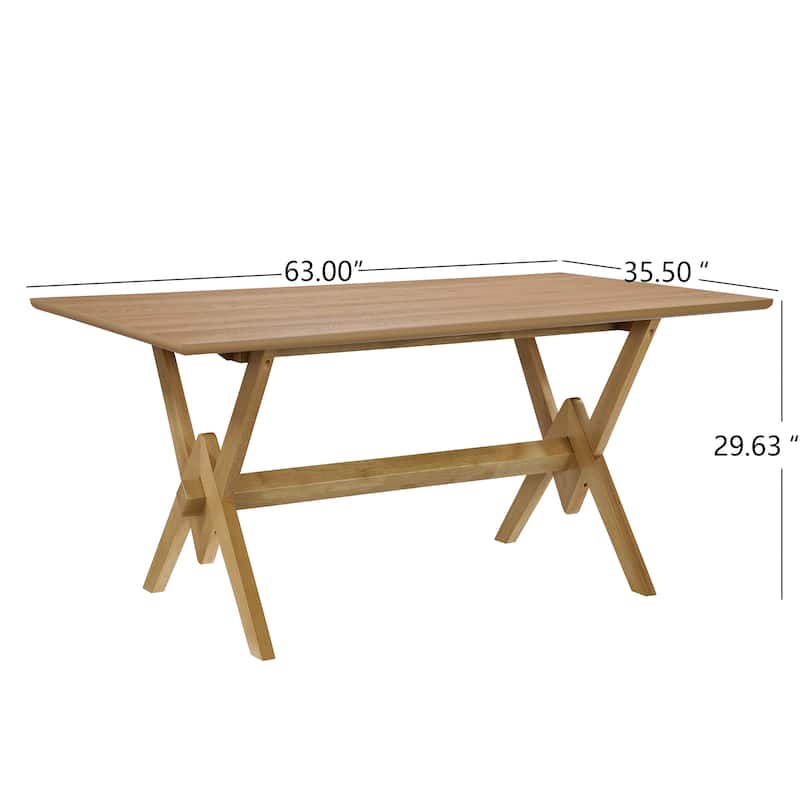 Christopher Knight Home - Vail Farmhouse Solid Wood Double V Dining Table - 63" Rectangular 6-Seater