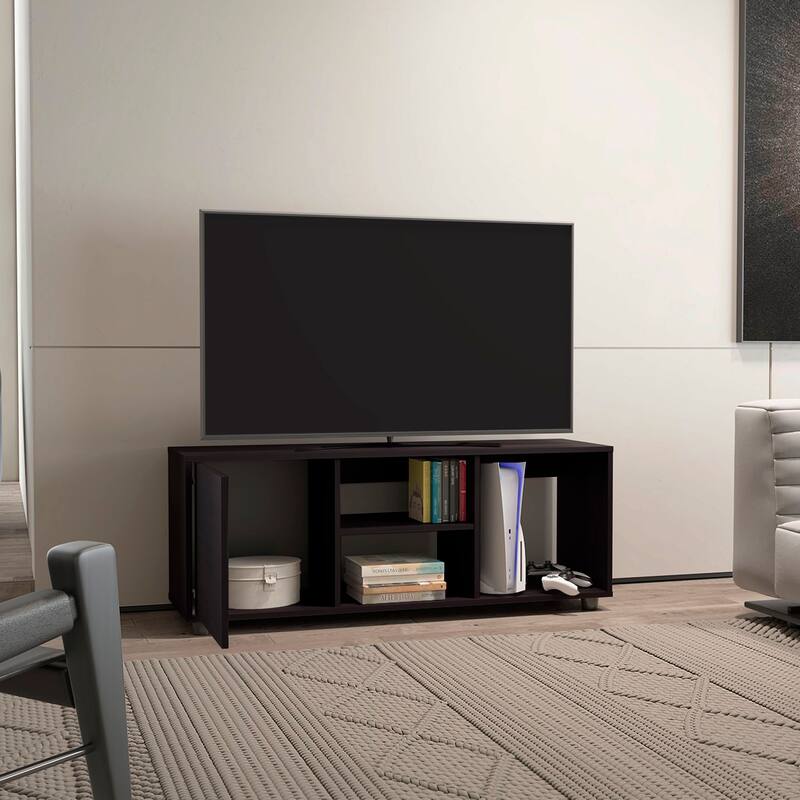 TV Stand for 55 Inch Screens with Storage Shelves and Door Modern Design