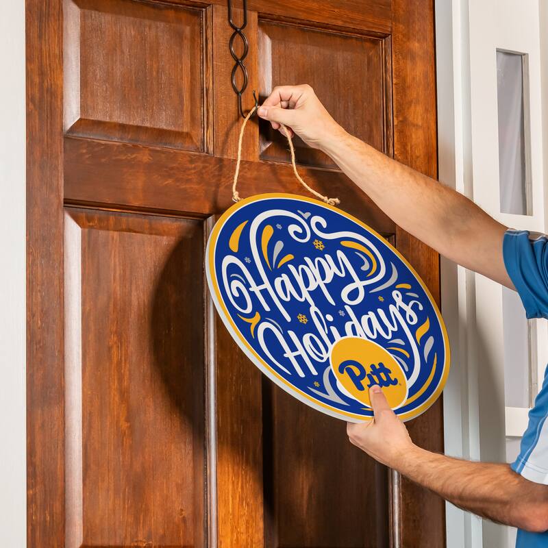 University of Pittsburgh 18" x 18" Happy Holidays Door Décor Wall Sign - 18" x 18"