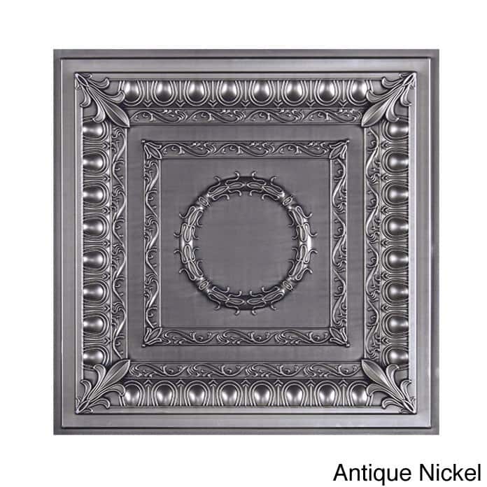 Royal Ceiling Tile (Pack of 10) - 24 x 24 each - Antique Nickel