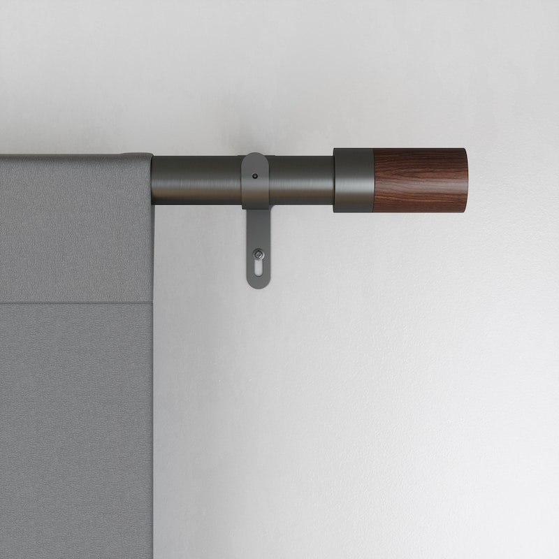 Adjustable Curtain Rod - Rustic Gunmetal Finish - 36-144 Inch Window Rod - M