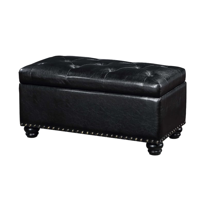 Convenience Concepts Designs4Comfort 7th Avenue Storage Ottoman Bench - Black
