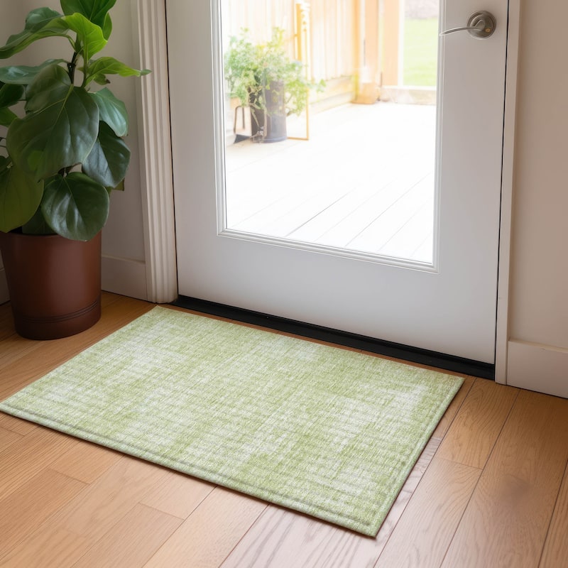 Machine Washable Indoor/ Outdoor Chantille Abstract Solid Rug