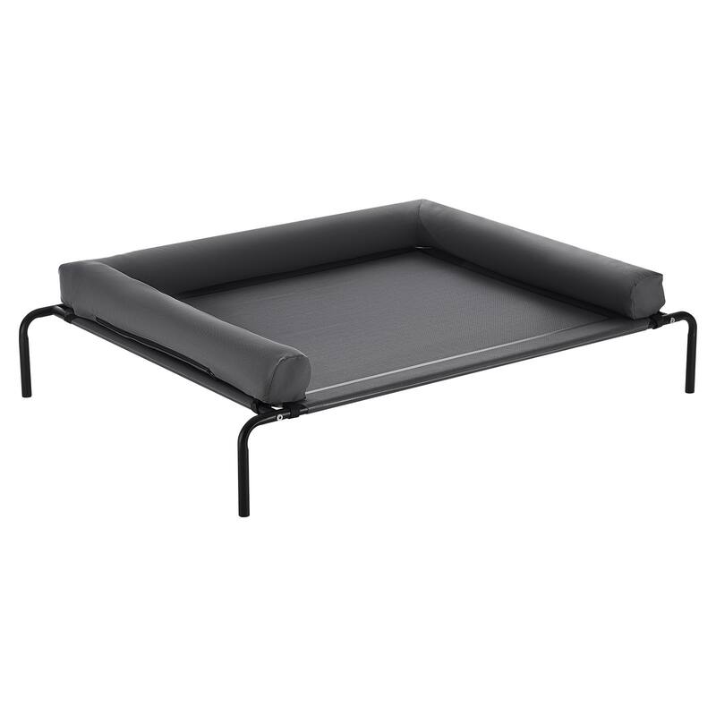XL Elevated Dog Bed with Pillow Breathable Mesh Waterproof Steel Frame 110 lbs Capacity - 48 x 35 x 8 in