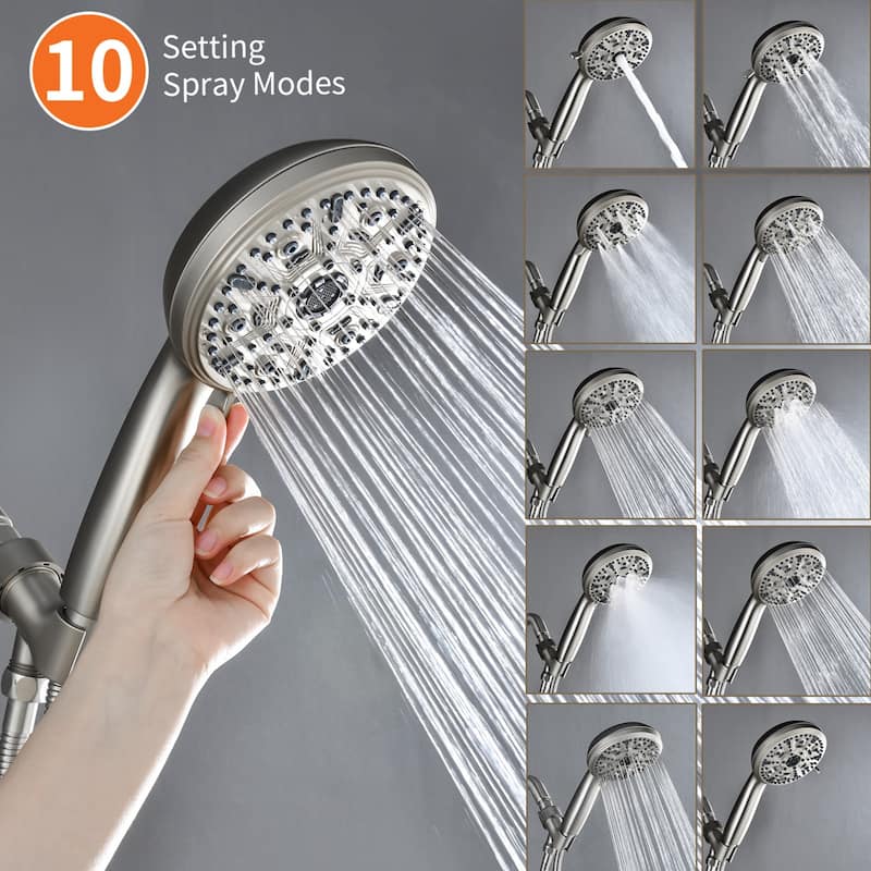 Modland Pressure Balance Shower Faucet Set 10-Setting Handheld Spray cUPC Anti-Scald Brass Valve Kit