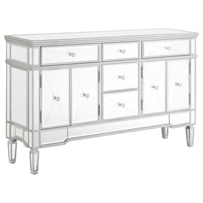 Duchess 5-drawer Mirrored Storage Accent Cabinet Silver