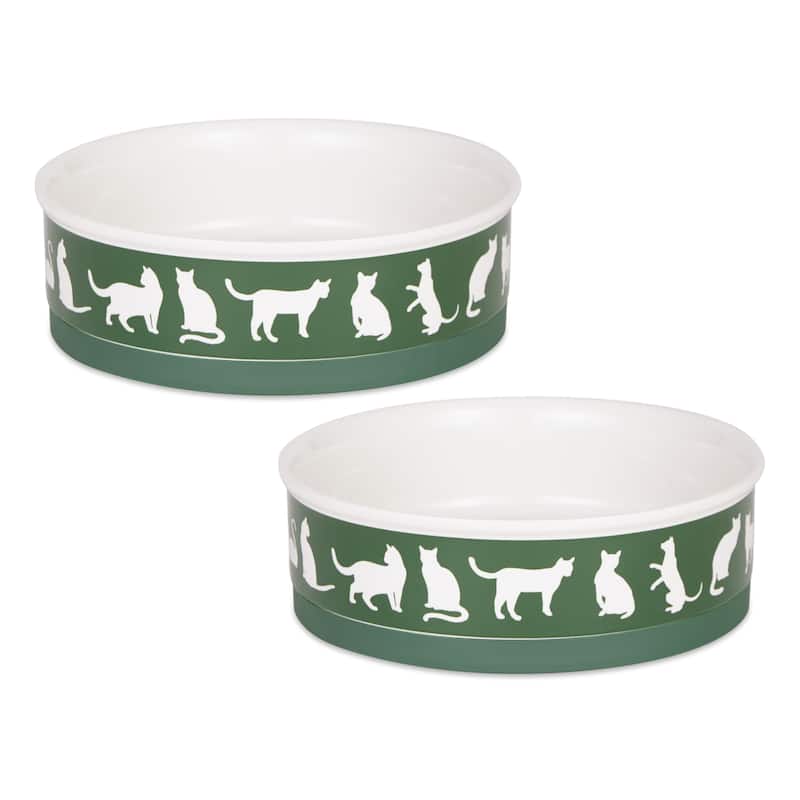Bone Dry Pet Bowl Cats Meow (Set of 2)
