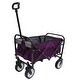 preview thumbnail 36 of 62, Foldable Wagon Cart with Strapping System, Utility Wagon Cart for Camping Shopping Sports Gardeing Fishing All-Terrain Wheels Purple