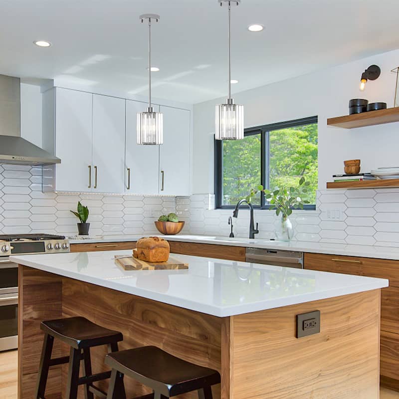 1-Light Crystal Pendant Lighting Fixtures for Sloped Ceiling