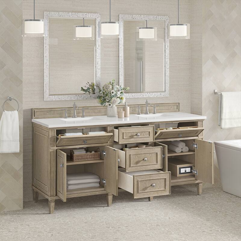 James Martin Vanities 424-V72-3WZ Lorelai 72" Double Basin Wood Vanity