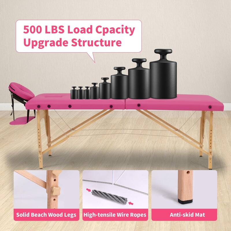 Massage Table 84 Inches Long Portable with Carry Case Table