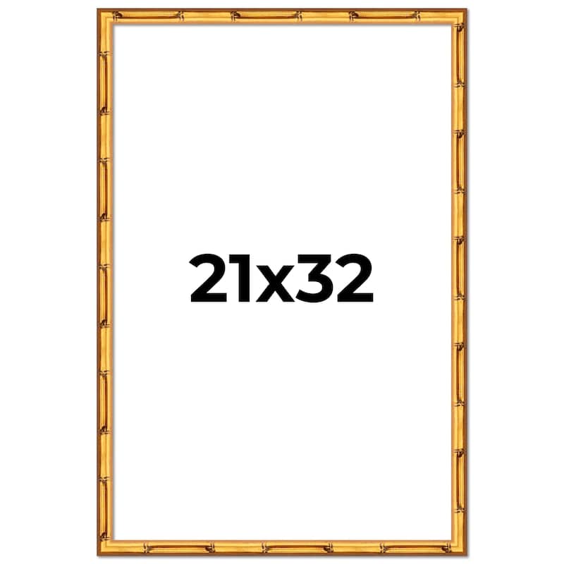 21x32 Frame Gold Bamboo Solid Wood Picture Frame | 1 Inch Moulding