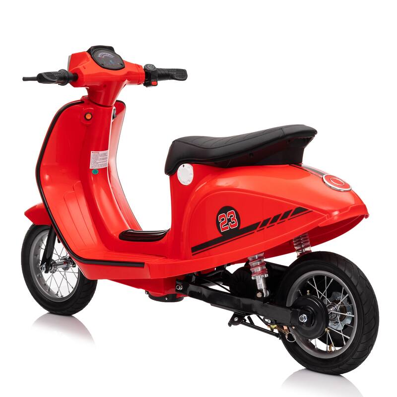 24V 250W Powerful Electric Scooter W/12" Air-Filled Tires,Hand Accelerator & Brake,Dual Rear Suspension,High/Low Speed