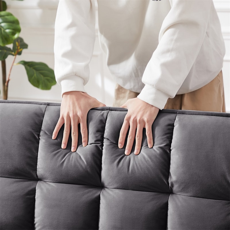 3-in-1 Convertible Sofa Bed,Modern Velvet Double Sofa Futon Sofa Bed