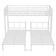 preview thumbnail 6 of 10, White Metal Triple Bunk Bed, Twin Over Twin & Twin XL Over Twin with Guardrails