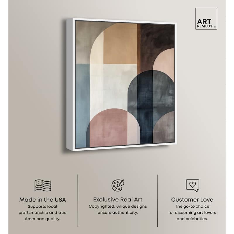 Art Remedy Lost In Transformation Framed Abstract Shapes 1 Piece Canvas Wall Art