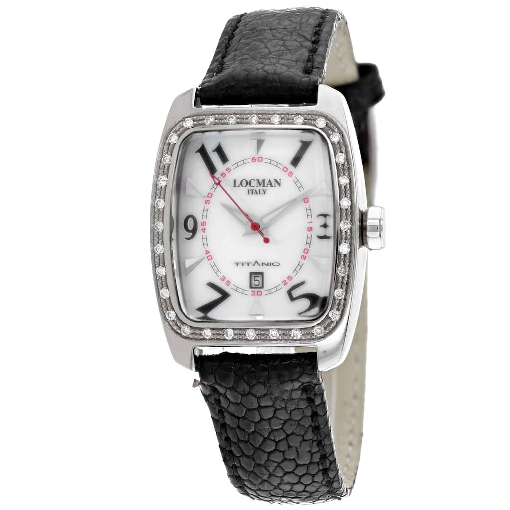 Locman Women's Diamond Titanio Mother of Pearl Dial Watch - 483RMOPBK2D/BK OS - Mother of Pearl - 6 (36)