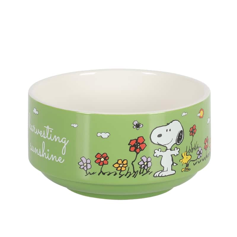 Peanuts Snoopy 4 Pack Stackable 5.5" Decorate Stoneware Bowl Set