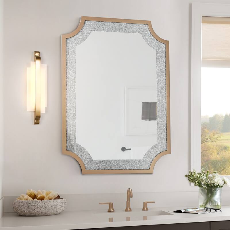 Modern 1-Light LED Gold Geometric Wall Sconce Bathroom Vanity Light - W6.3"*D3.1"*H23.6"