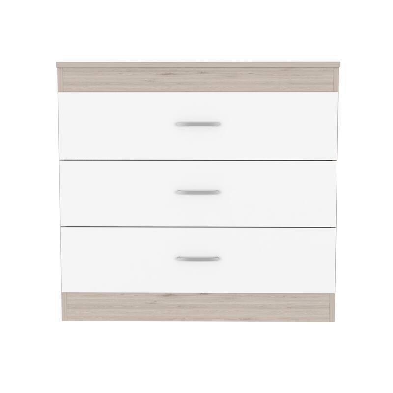 Three Drawer Dresser with Metal Hardware