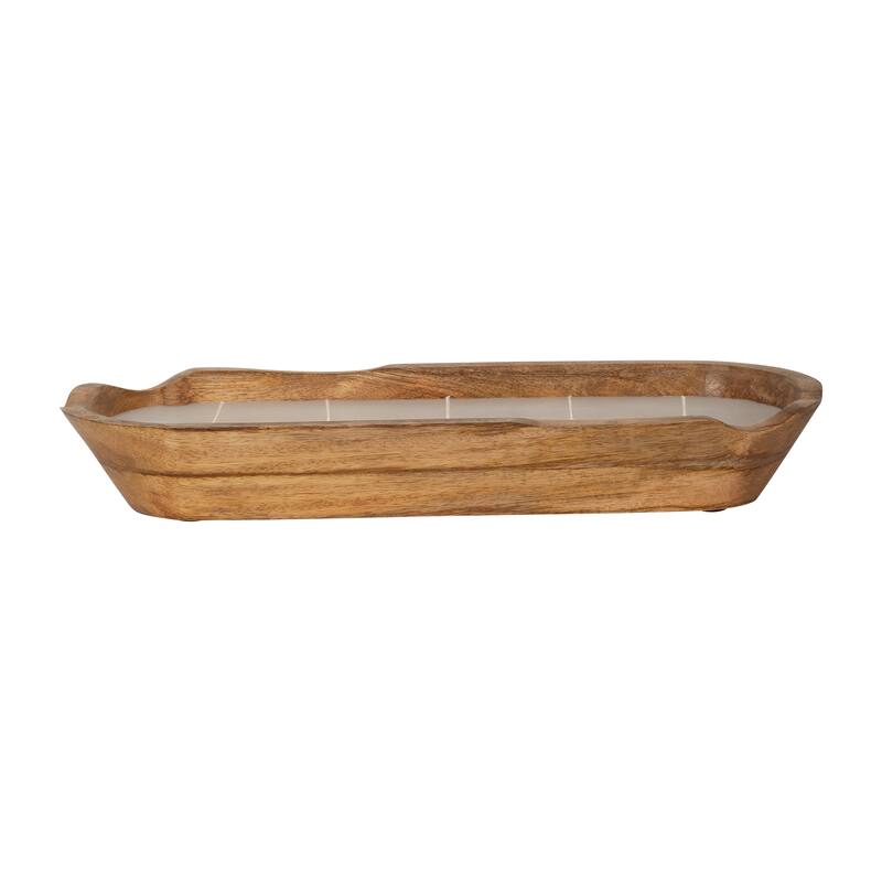 Sagebrook Home Vanilla Wood Bowl Candle, Natural, Wood