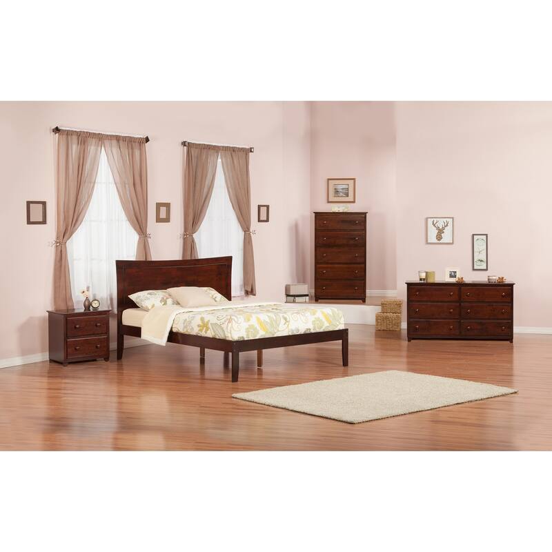 Platform Bed - Modern Design, Walnut Finish, Turbo Charger Included, Trundle Ready