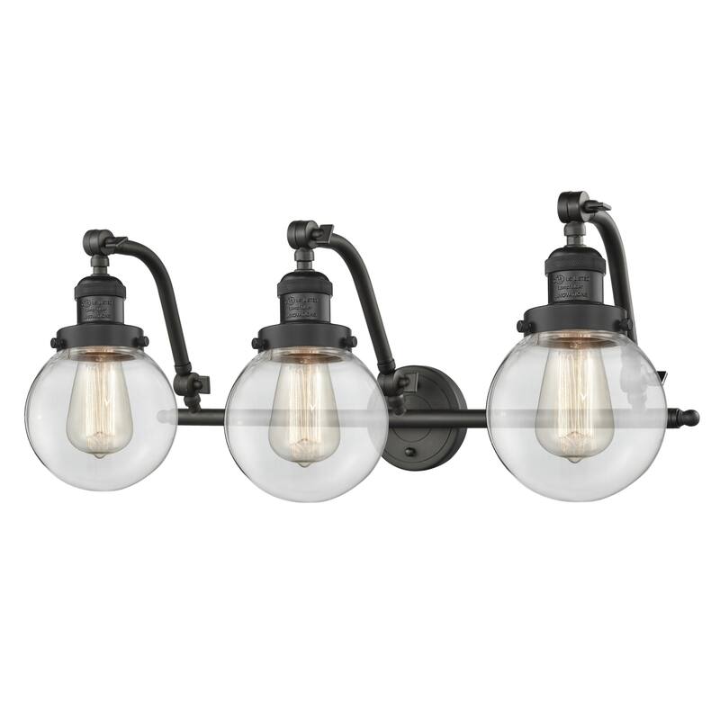 Innovations Lighting Beacon 3 Light 26" Wide Bathroom Vanity Light - Oil Rubbed Bronze / Clear
