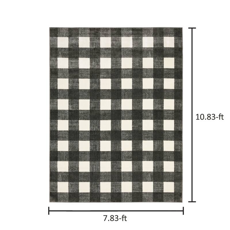 Arwen Distressed Gingham Plaid Area Rug