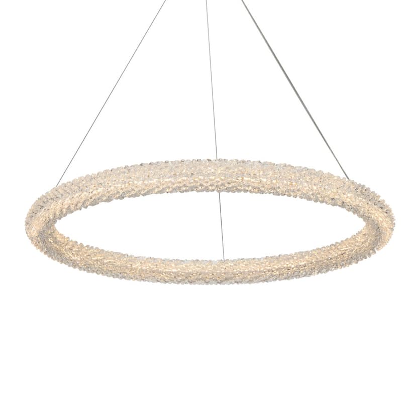 Elegant Lighting 3800D31 Bowen 32" Wide LED Crystal Ring Chandelier - - Satin Gold