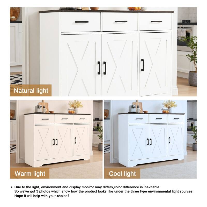 Traditional 3 Drawer Sideboard Storage Cabinet