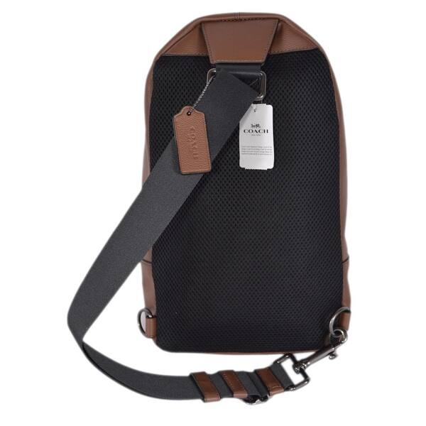 Coach Men S F23215 Charles Leather Varsity Stripe Sling Day Pack Bag 13 X 8 X 2 75 Overstock 22819333