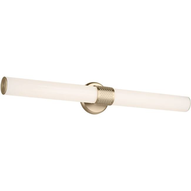 Kichler 55193LED Sashi 32" Wide LED Bath Bar with White Glass Shade - Champagne Bronze