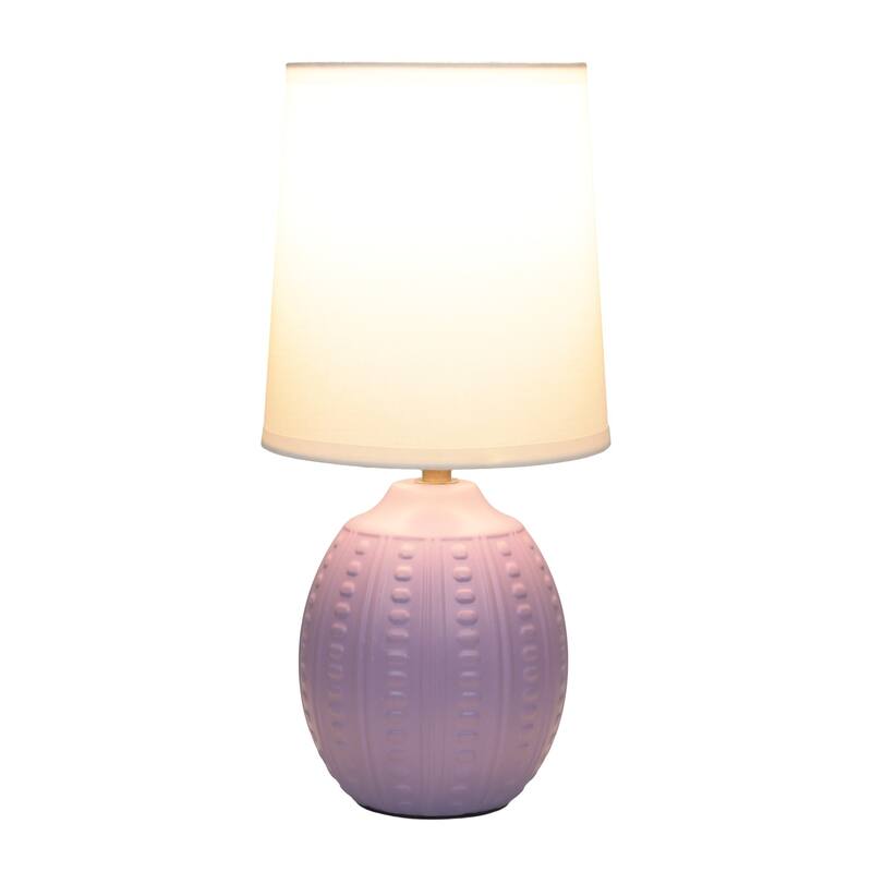 Mini Oval Table Lamp with Tapered Shade - 12.5" - Lavender