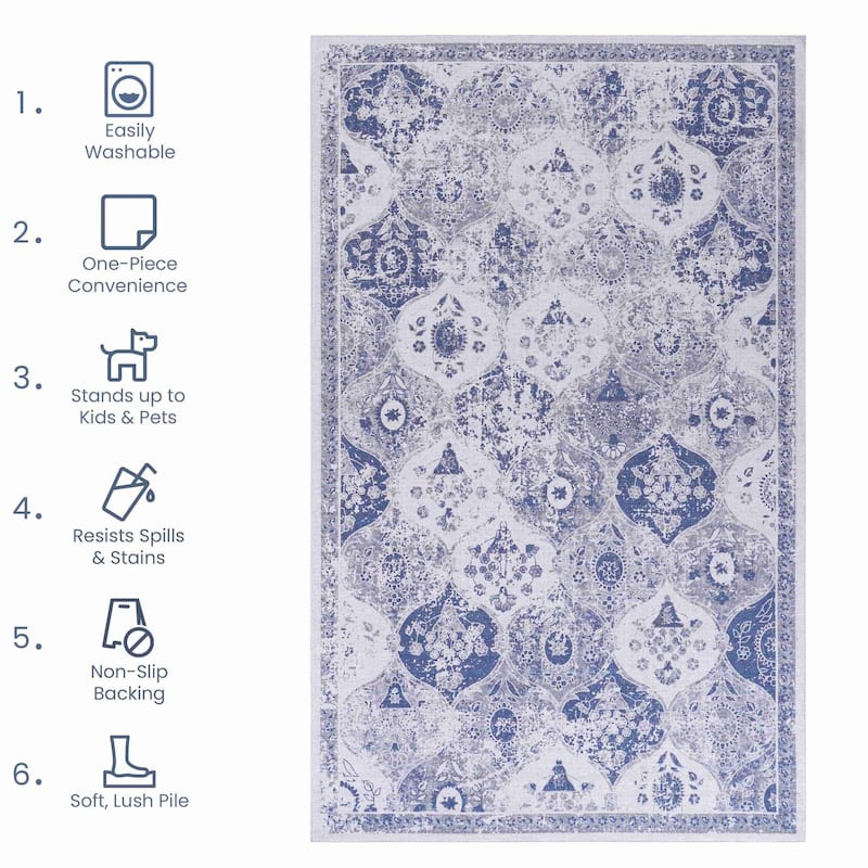 Rustic Rustic Multi-Color Washable Rug