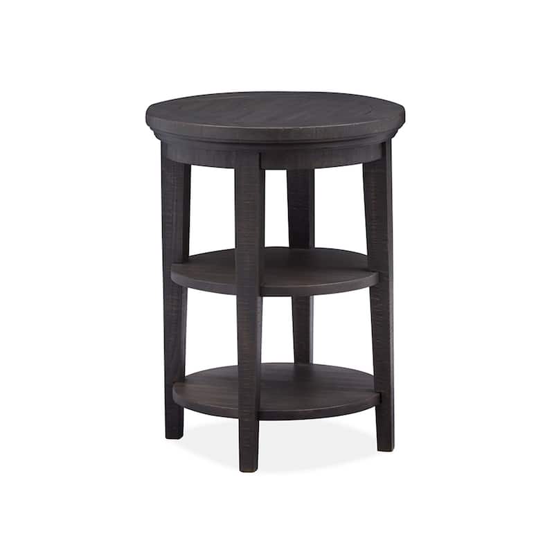Magnussen Home Westley Falls Graphite Round Accent End Table - 18''W x 18''D x 24''H - 18''W x 18''D x 24''H - Graphite - Wood