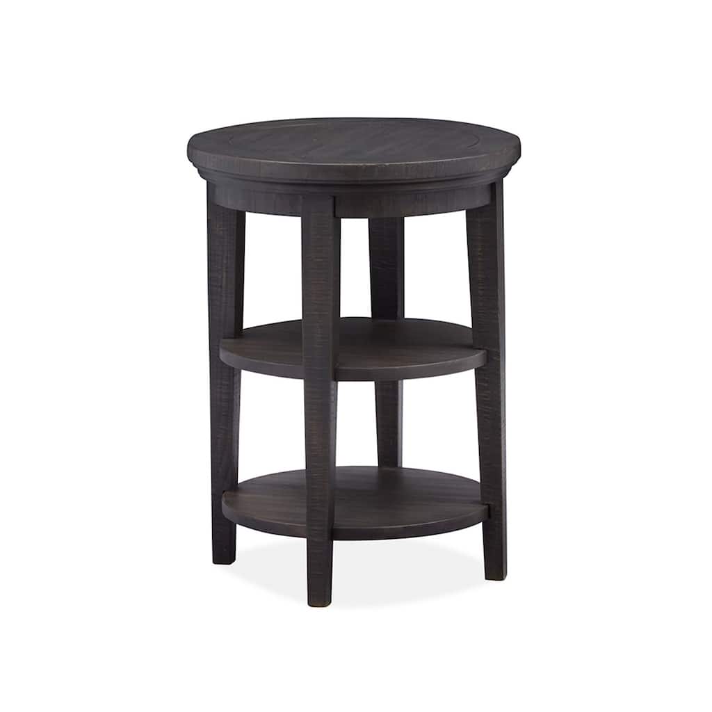 Magnussen Home Westley Falls Graphite Round Accent End Table - 18''W x 18''D x 24''H